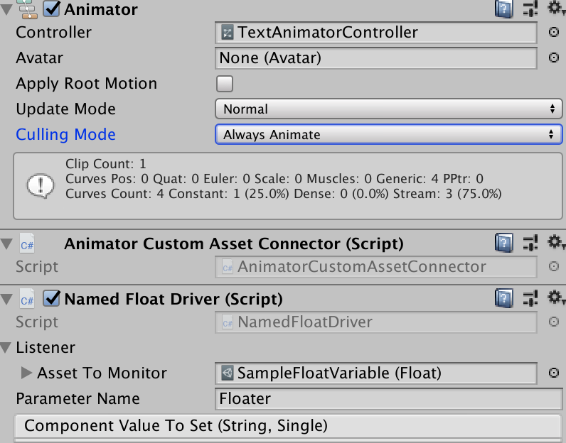 Sample CustomAsset.NamedFloatDriver