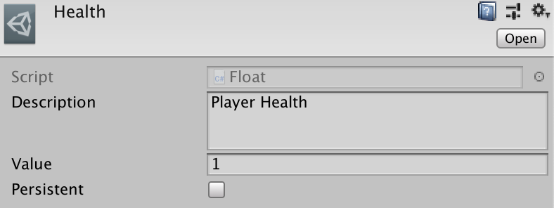 Float custom asset to represent player health