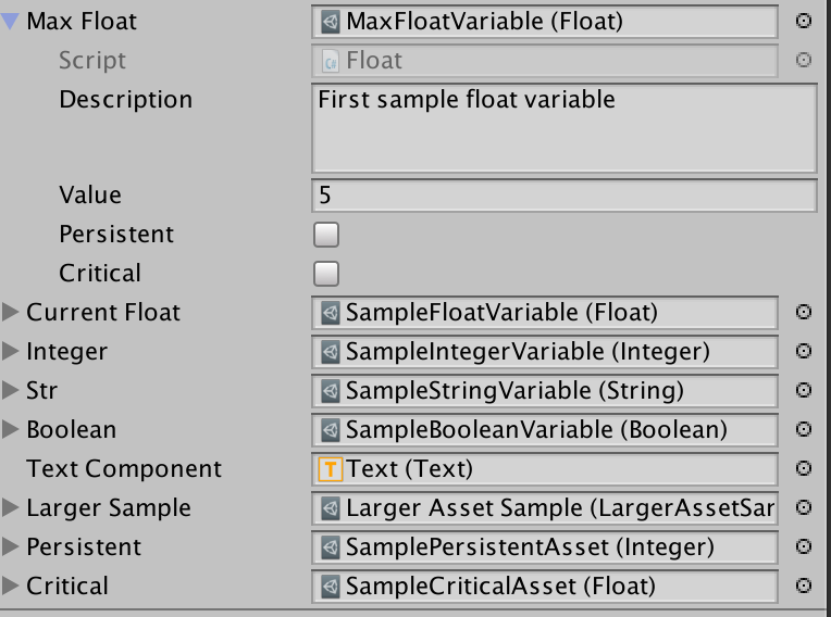 sample custom asset for float